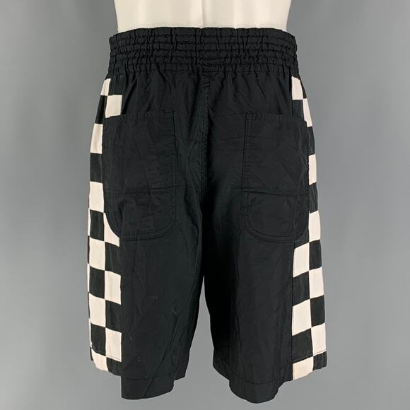 COMME des GARCONS HOMME PLUS Size M Black White Polyester Shorts - Picture 4 of 6